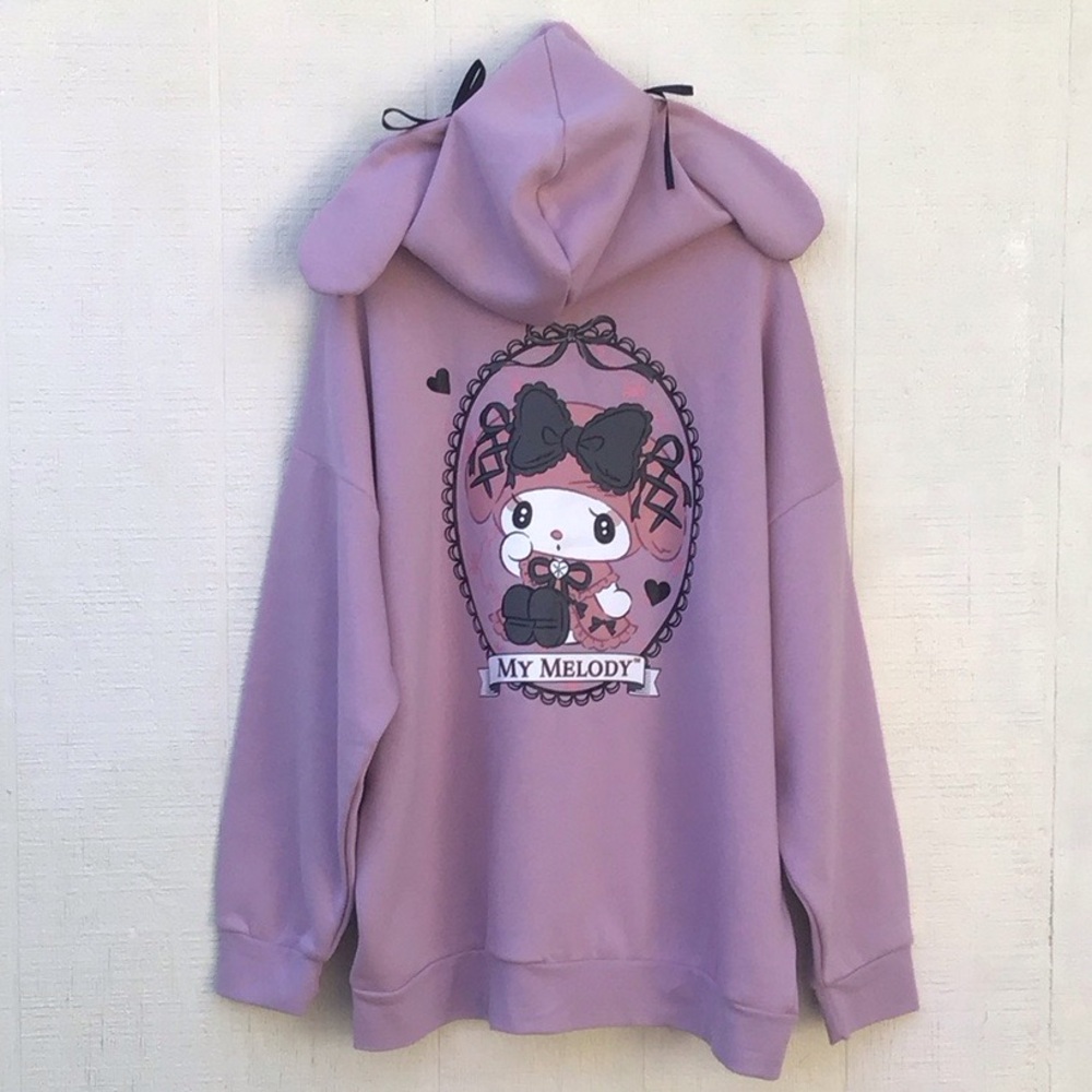 My Melody Sanrio Lolita lilac oversized lace ear hoodie may fit sizes Xl-1X - Picture 3 of 16